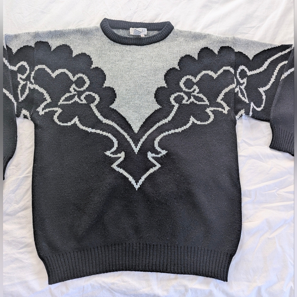 Messages Shimmery Silver Vintage Sweater